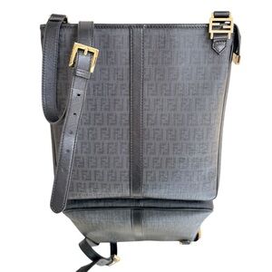 Fendi Black Crossbody Bag with Gold Accents